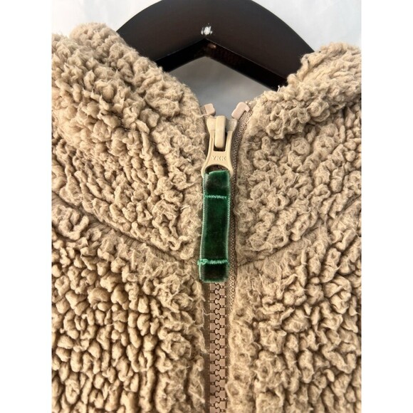 MINI BODEN SHERPA FLEECE VEST Girls Size 11-12Y Hooded Floral Lining Full Zip - Picture 3 of 9